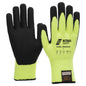 NITRAS TAEKI WINTER CUT, luvas de proteção contra cortes, amarelo neon / preto