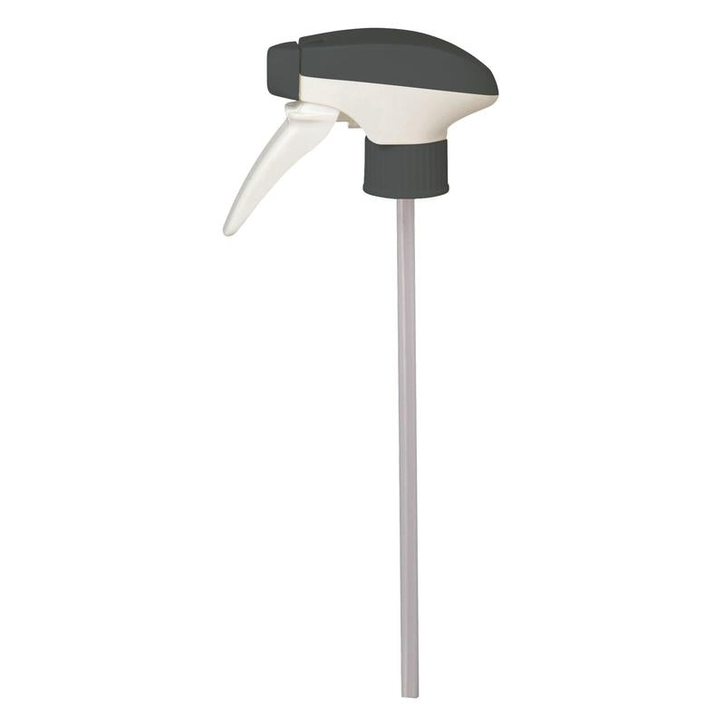 O pulverizador de substituição Room Care R4 da Diversey Deutschland GmbH & Co. OHG, para cuidado de móveis R4, possui um bico preto e branco com um tubo longo e transparente. Vendido em caixa (5 pacotes), ilustrado em fundo branco sólido.