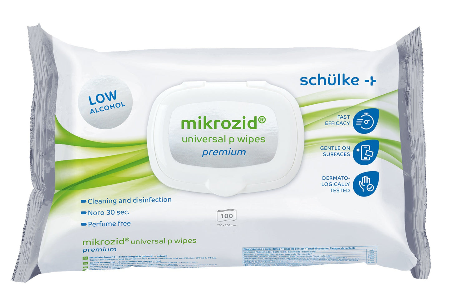 Schülke toalhetes desinfetantes mikrozid® toalhetes universais p premium - Premium | Pacote (100 toalhetes)