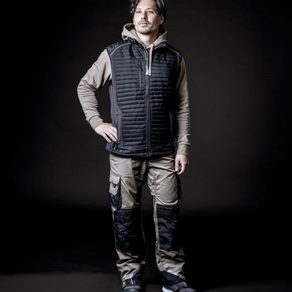 NITRAS MOTION TEX PLUS, colete softshell acolchoado, preto
