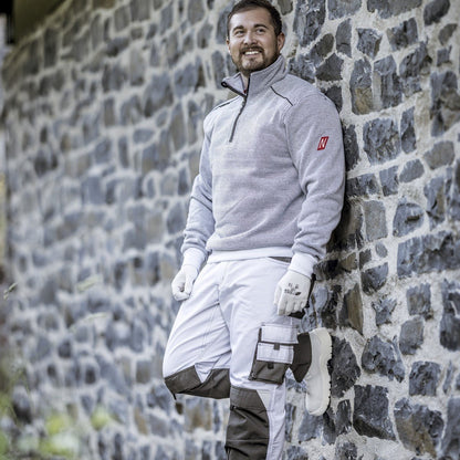 NITRAS MOTION TEX PLUS, calças de trabalho, longas, branco / cinza