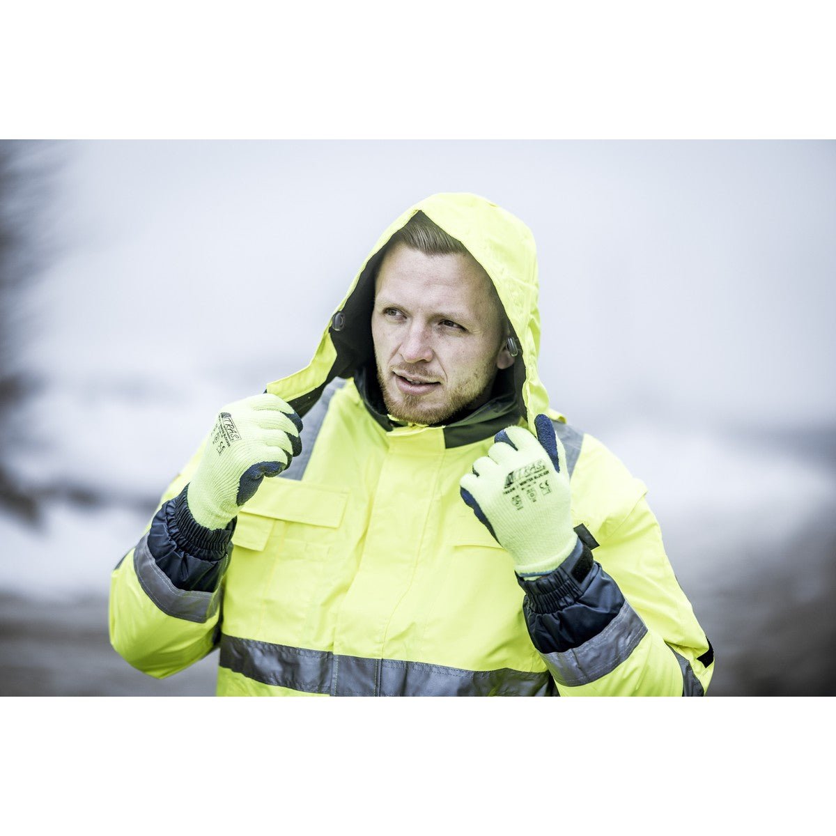NITRAS WINTER BLOCKER, luvas de inverno, amarelo neon / azul
