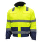 NITRAS MOTION TEX VIZ, jaqueta piloto de alta visibilidade, amarelo neon / azul marinho