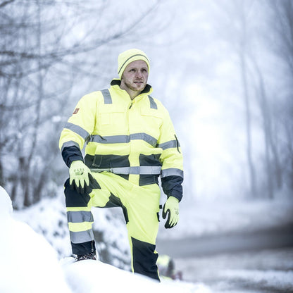 NITRAS MOTION TEX VIZ, jaqueta piloto de alta visibilidade, amarelo neon / azul marinho