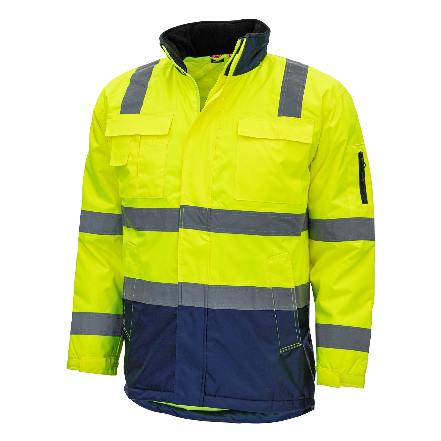 NITRAS MOTION TEX VIZ, parka de alta visibilidade, amarelo neon / azul marinho