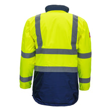 NITRAS MOTION TEX VIZ, parka de alta visibilidade, amarelo neon / azul marinho