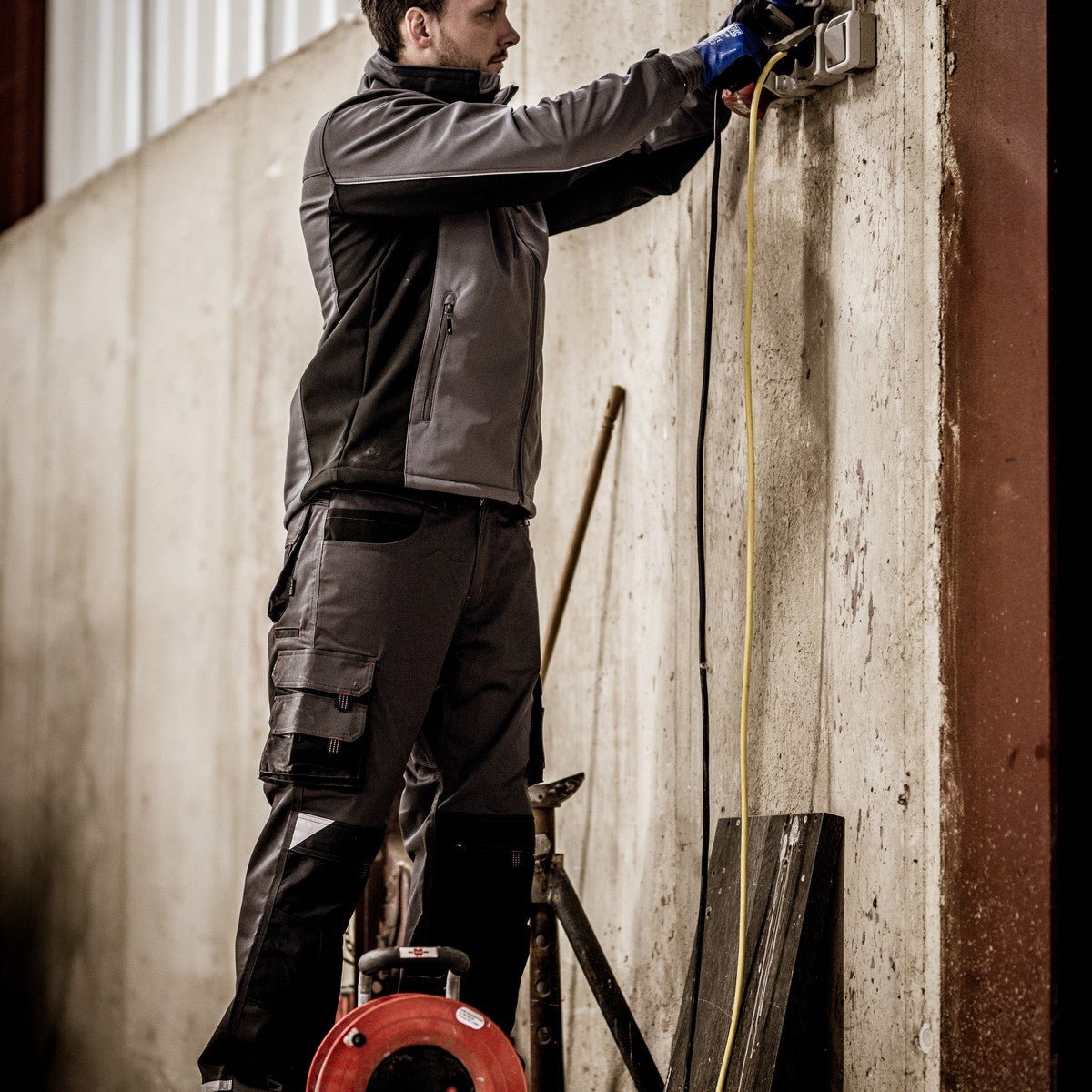 NITRAS MOTION TEX LIGHT, jaqueta softshell, cinza / preto