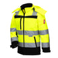 NITRAS MOTION TEX KIDS, jaqueta softshell de alta visibilidade, amarelo neon / preto