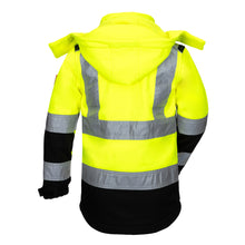 NITRAS MOTION TEX KIDS, jaqueta softshell de alta visibilidade, amarelo neon / preto