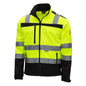 NITRAS MOTION TEX VIZ, jaqueta softshell de alta visibilidade, amarelo neon / preto