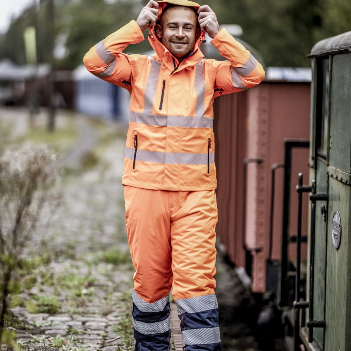 NITRAS MOTION TEX VIZ PLUS, capa de chuva de alta visibilidade