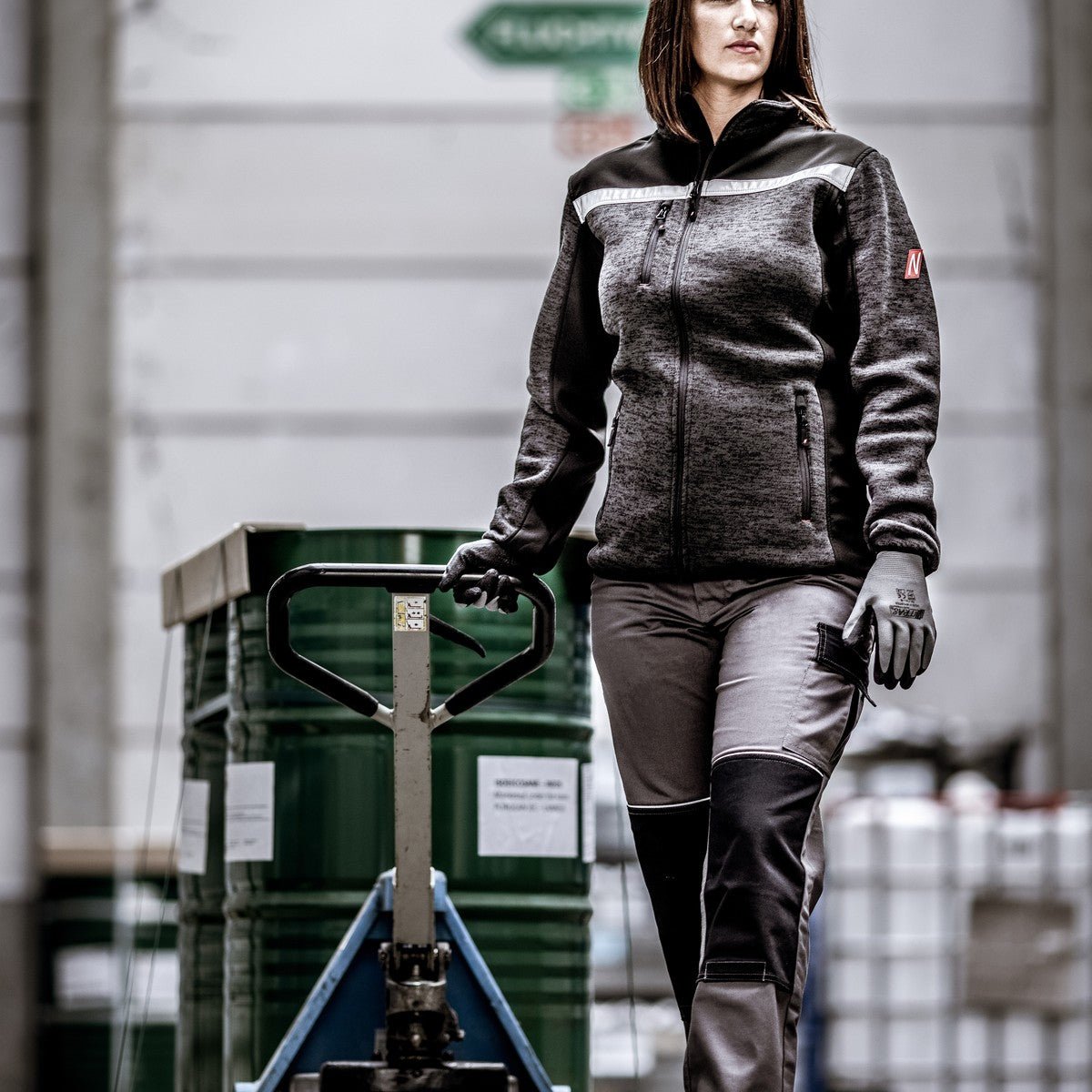 NITRAS MOTION TEX PLUS, jaqueta softshell de malha, preta