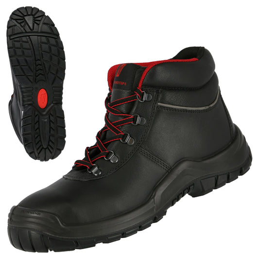 NITRAS POWER STEP MID, botas de segurança S3 HI HRO, altura média, pretas