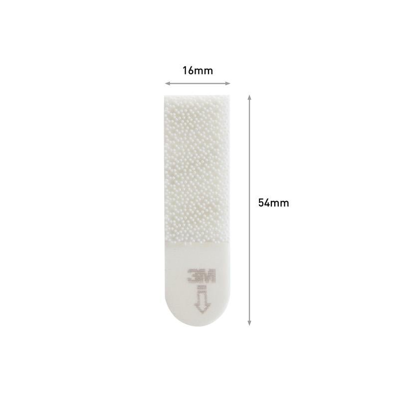 As Pequenas Tiras Command™ para Montagem de Quadros S 17202 da 3M Deutschland GmbH (54x16mm) são perfeitas para fixar decorações sem furar e possuem uma textura pontilhada, seta e o logotipo "3M" abaixo dos pontos.