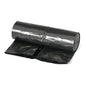 Um saco de lixo Jumbo 240L, 60my, preto da Nölle Profi Brush Bürsten- & Pinseltechnik e.K. está parcialmente desenrolado e mostra a superfície brilhante, bem como as bordas perfuradas deste saco de lixo robusto.