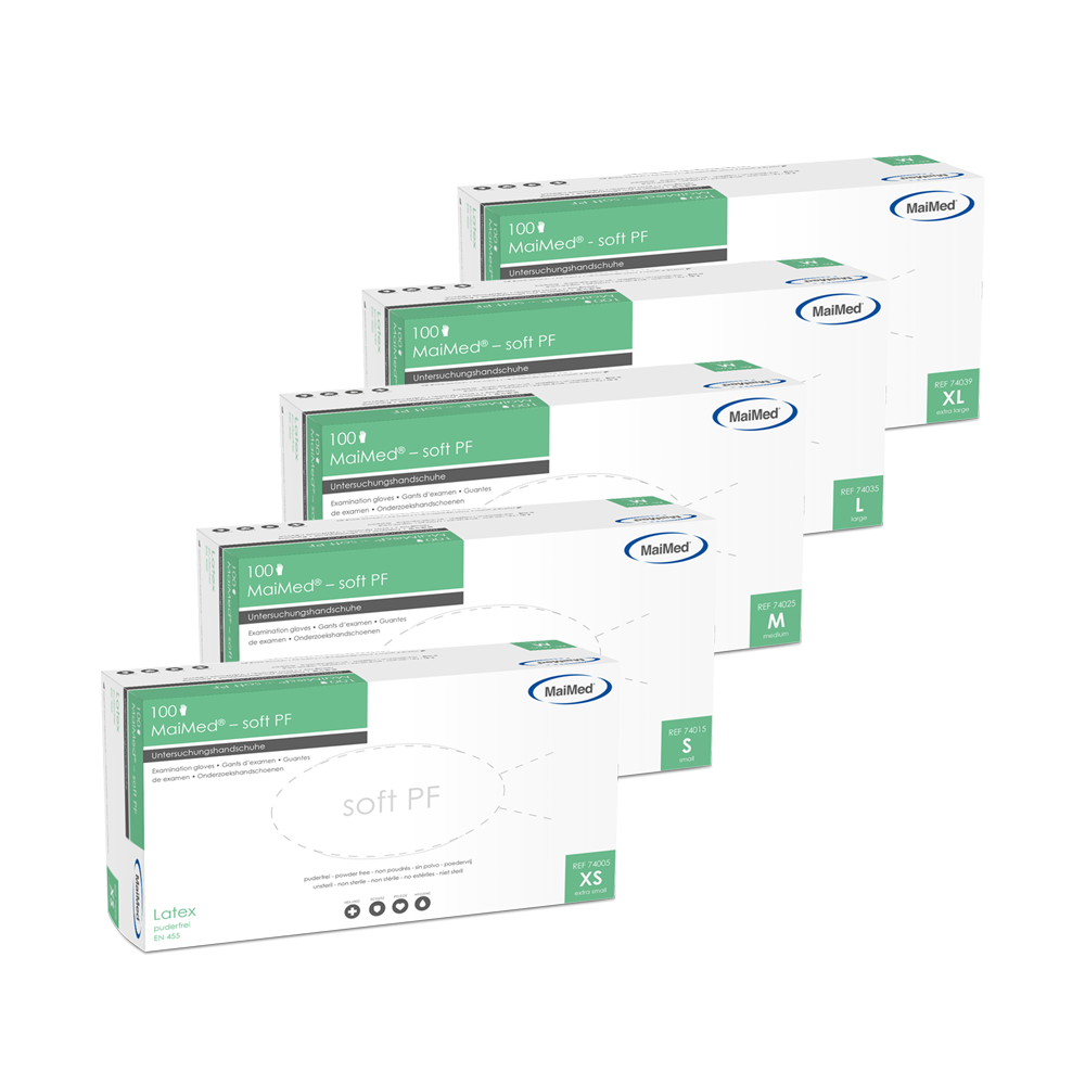 Luvas de exame de látex MaiMed-soft PF não estéreis sem pó 100 peças/caixa