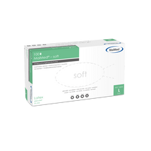 Luvas de exame de látex macio MaiMed, não estéreis, em pó, 100 peças/caixa