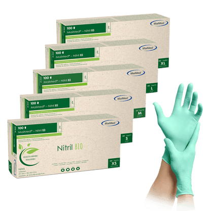 MaiMed-Nitrile BIO, não estéril, sem pó Luva de nitrila sem látex, verde, 100 peças/caixa