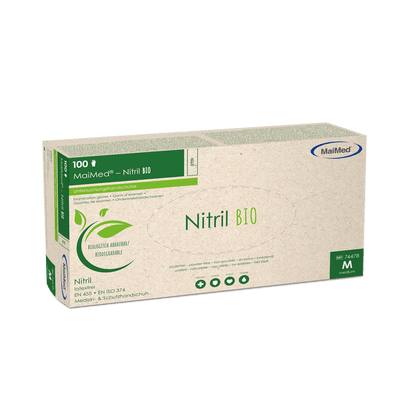 MaiMed-Nitrile BIO, não estéril, sem pó Luva de nitrila sem látex, verde, 100 peças/caixa