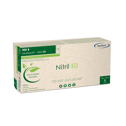 MaiMed-Nitrile BIO, não estéril, sem pó Luva de nitrila sem látex, verde, 100 peças/caixa