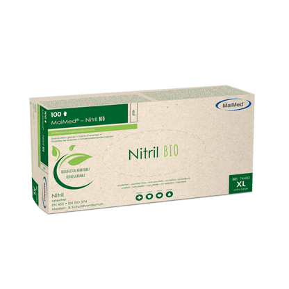 MaiMed-Nitrile BIO, não estéril, sem pó Luva de nitrila sem látex, verde, 100 peças/caixa