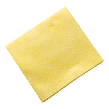 Um único pano de superfície TASKI Allegro Light amarelo da Diversey Deutschland GmbH & Co. OHG está dobrado na diagonal e posicionado sobre um fundo branco.