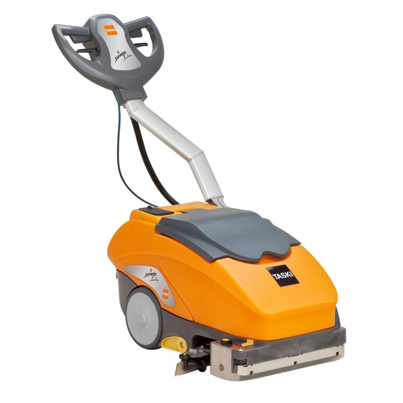A TASKI swingo 350 B BMS da Diversey é uma máquina de limpeza compacta, ágil e operada por bateria com carregador integrado - ideal para áreas pequenas e congestionadas. Inclui 2x baterias de 12 V-25 Ah.
