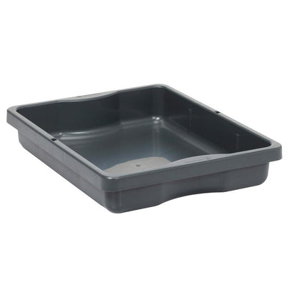 A gaveta TASKI da Diversey Deutschland GmbH & Co. OHG é uma bandeja de plástico preta e retangular com lados planos e interior liso, ideal como solução de armazenamento durável, ilustrada em fundo branco.