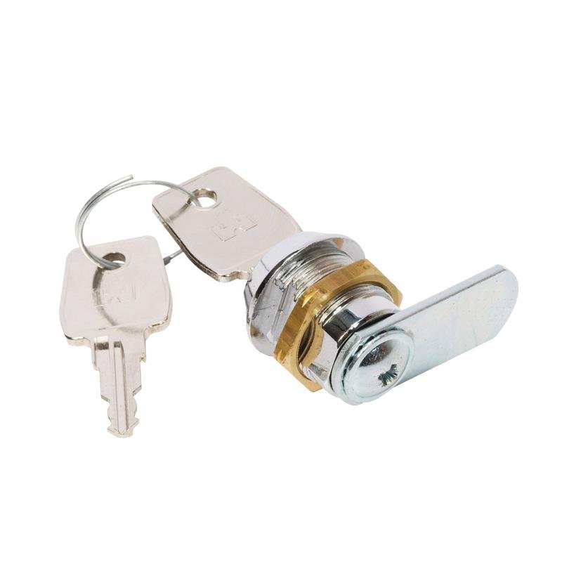 A fechadura TASKI para tampas da Diversey Deutschland GmbH & Co. OHG é compatível com as tampas 7517362, 7517363, 7517364, 7517243 e 7517263. Possui uma superfície cromada, material robusto, um fecho com ranhura com duas chaves num porta-chaves e inclui uma arruela de latão. Embalagem com 1 peça.
