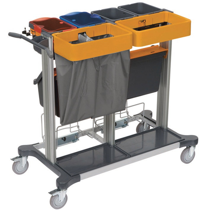 O TASKI Midi Open para Jonmaster da Diversey Deutschland é a grande solução de sistema para pré-humidificação de têxteis de limpeza e limpeza por spray, com gavetas abertas para espaço de armazenamento máximo. Embalagem: 1 peça.