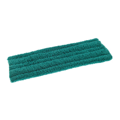 A capa de microfibra com velcro verde retangular TASKI Jonmaster Ultra Dry Mop da Diversey Deutschland GmbH & Co. OHG é uma almofada de limpeza com superfície estruturada e ondulada, desenvolvida para uso com um Ultra Dry Mop e composta por fibras sintéticas para uma limpeza eficaz.