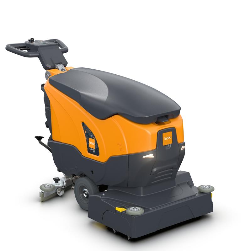 A TASKI ULTIMAXX 900 RB45 P da Diversey Deutschland GmbH & Co. OHG é uma inovadora máquina de limpeza sem tração com um tanque de 20L e rolo duplo de 45cm, ideal para limpeza comercial; um dispositivo por embalagem incluído.