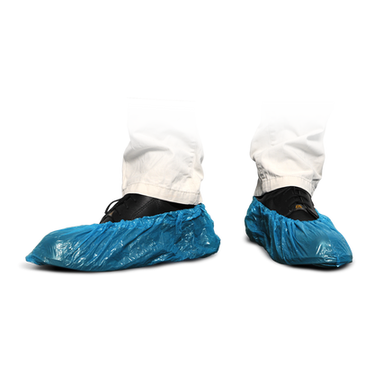 Capas para sapatos MaiMed-Cover PE Capas descartáveis ​​para sapatos em PE, azul, 100 unidades/pacote. | Pacote (100 peças)