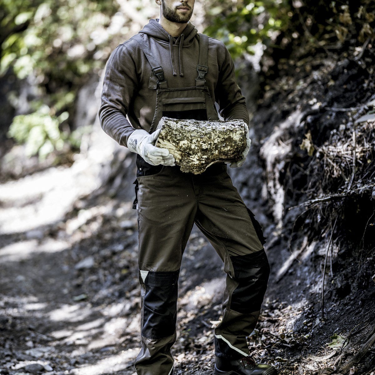 NITRAS SPLIT STAR 2, luvas de couro bovino dividido, cor natural / cinza, algodão EN 388 | Pacote (12 pares)