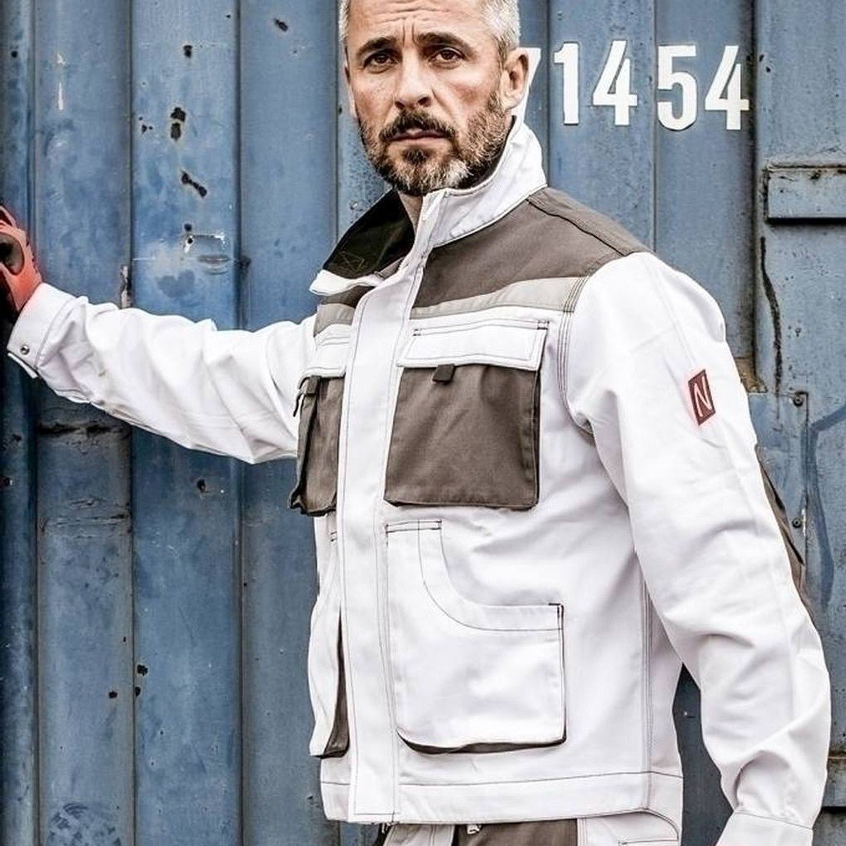 NITRAS MOTION TEX PLUS, jaqueta de trabalho, branco / cinza