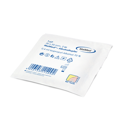 Meditrade Alcohol Swab 30 x 30 mm Fabric não tecido não pesado duas camadas | Caixa (100 peças)