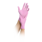 Luva MaiMed-solution 100 rosa, não estéril, sem pó, sem látex, azul, 100 peças/caixa