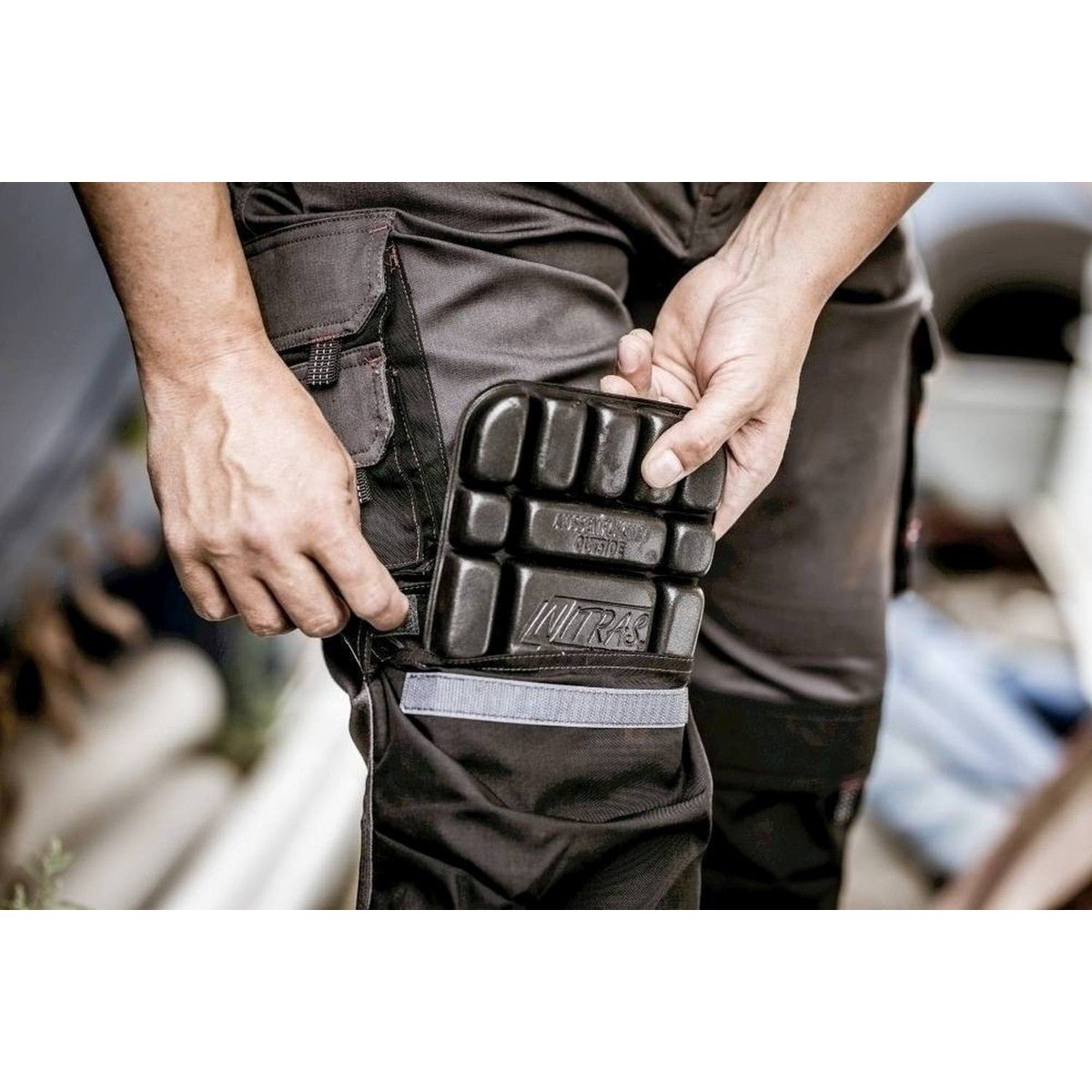 Protecção de joelho NITRAS, preto, EN 14404 | Pacote (1 par)
