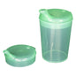 Conjunto de copinhos NITRAS, polipropileno, verde, 3 peças, 1 copo capacidade 250 ml, 1 abertura tampa 12x10 mm, 1 abertura tampa 4x4 mm, caixa de 50 jogos | Caixa (1 pacote)