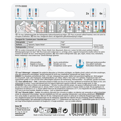 tesa Klebenagel Leinwand für Tapeten & Putz, weiß, bis 2 kg