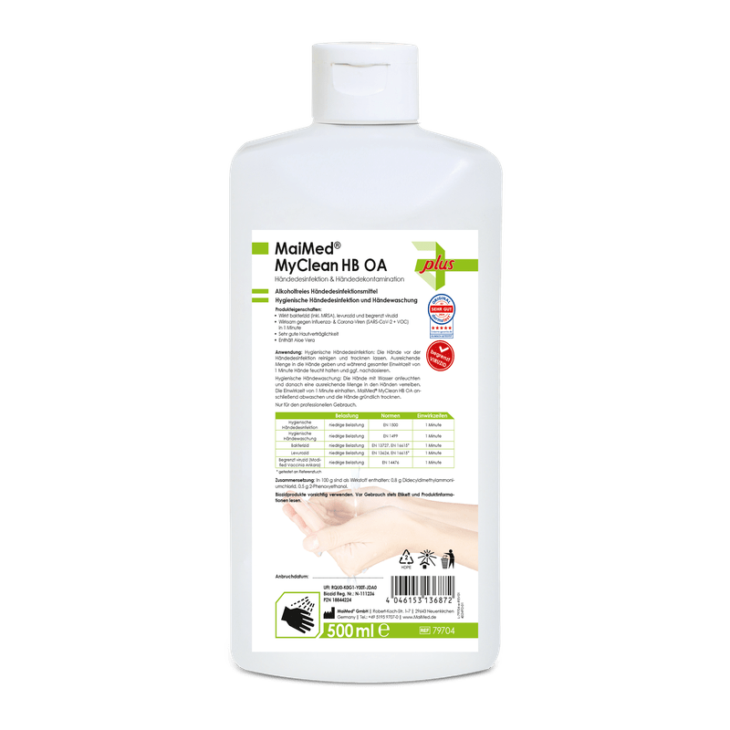 MaiMed MyClean HB OA biocida para desinfecção das mãos, sem álcool, 500 ml/garrafa, 1 peça | Frasco (500ml)