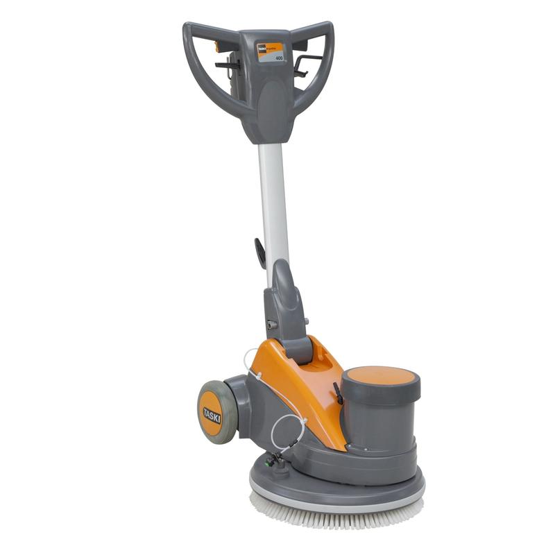 A TASKI ergodisc 400 da Diversey Deutschland GmbH & Co. OHG é uma escova de esfregar de alta velocidade cinza-laranja (400 U/min) com cabeça de cerdas redonda, punho e cabo de alimentação - ideal para limpeza por spray e polimento. Embalagem: 1 peça.