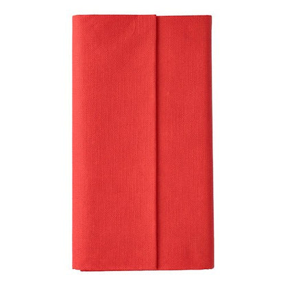 Uma toalha de mesa vermelha (120 x 180 cm) de material de tecido da "ROYAL Collection" da PAPSTAR GmbH destaca-se lindamente de um fundo branco simples e confere à mesa uma elegância frequentemente associada a toalhas de mesa de alta qualidade.