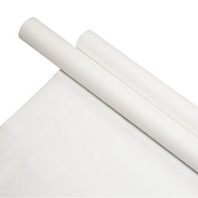 Um rolo PAPSTAR de toalha de mesa, papel, 8 m x 118 cm, branco (PAPSTAR GmbH), é apresentado sobre uma folha correspondente de toalha de mesa de papel branca com superfície lisa e finamente texturizada em fundo branco.