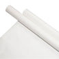 Um rolo PAPSTAR de toalha de mesa, papel, 8 m x 118 cm, branco (PAPSTAR GmbH), é apresentado sobre uma folha correspondente de toalha de mesa de papel branca com superfície lisa e finamente texturizada em fundo branco.
