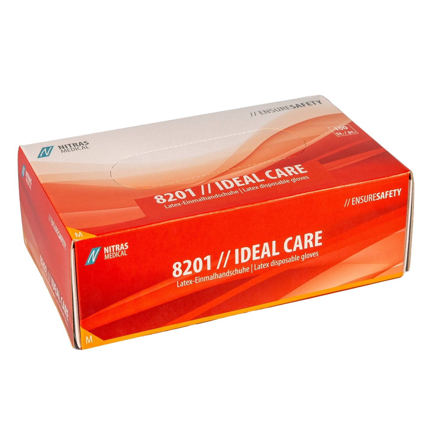 NITRAS IDEAL CARE, luvas descartáveis de látex, brancas