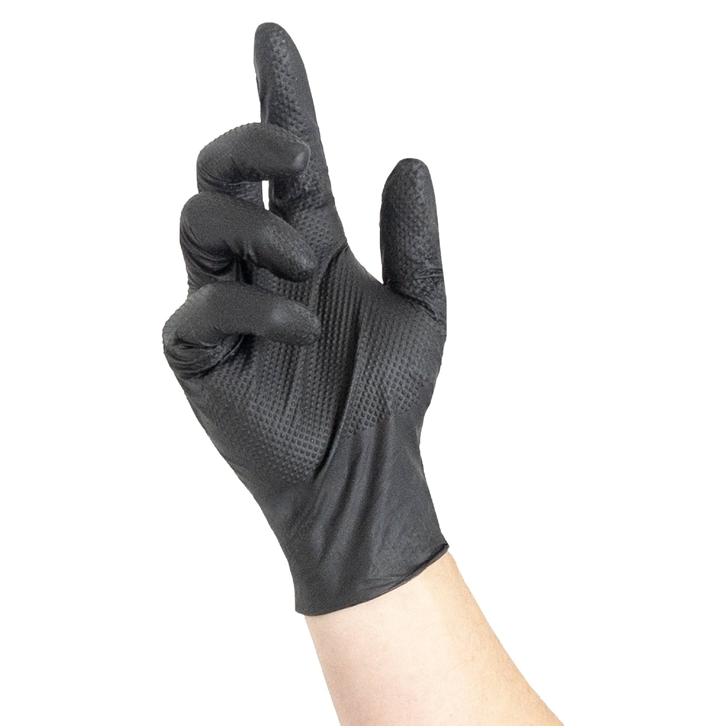 NITRAS TOUGH GRIP LIGHT, luvas descartáveis de nitrilo, pretas