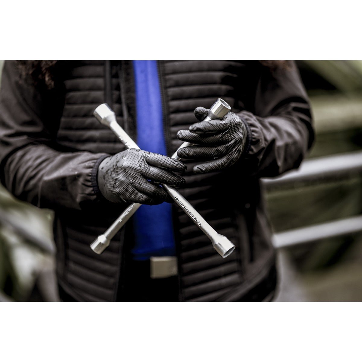 NITRAS TOUGH GRIP LIGHT, luvas descartáveis de nitrilo, pretas