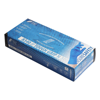 NITRAS TOUGH GRIP N 300, luvas descartáveis de nitrilo, azuis