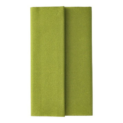 Uma toalha de mesa verde PAPSTAR da ROYAL Collection (120 cm x 180 cm, PAPSTAR GmbH) com uma estrutura discreta está sobre um fundo branco, arranjada com uma dobra vertical ligeiramente descentralizada.